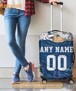 Indianapolis Colts Jersey Personalized Jersey Luggage Cover Protector - Custom Name and Number