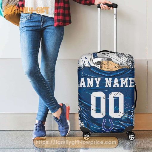 Indianapolis Colts Jersey Personalized Jersey Luggage Cover Protector – Custom Name and Number