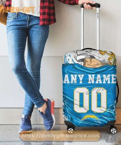 Los Angeles Chargers Jersey Personalized Jersey Luggage Cover Protector - Custom Name and Number