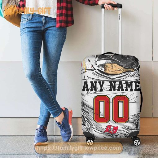 Tampa Bay Buccaneers Jersey Personalized Jersey Luggage Cover Protector – Custom Name and Number