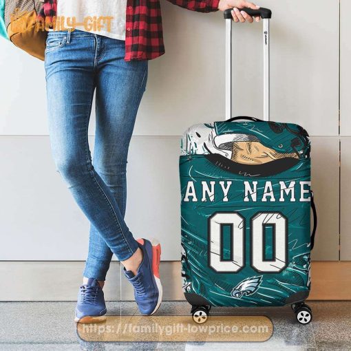 Philadelphia Eagles Jersey Personalized Jersey Luggage Cover Protector – Custom Name and Number