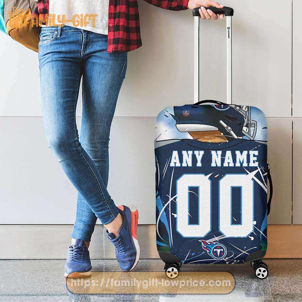 Custom Luggage Cover Tennessee Titans Jersey Personalized Jersey Luggage Cover Protector