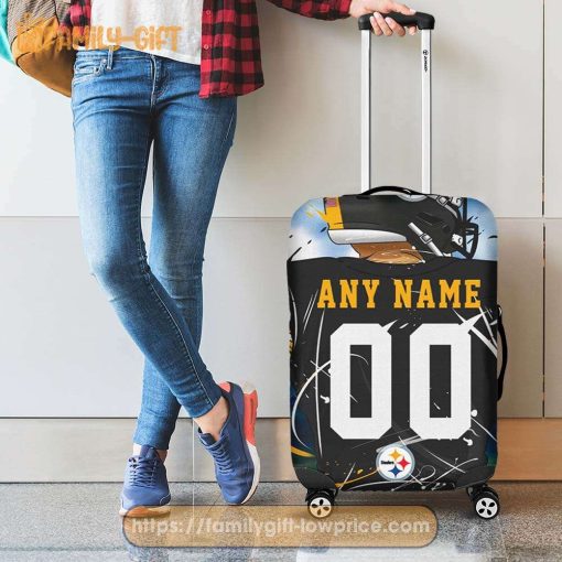 Custom Luggage Cover Pittsburgh Steelers Jersey Personalized Jersey Luggage Cover Protector