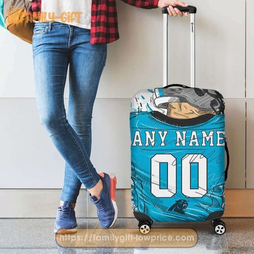 Carolina Panthers Jersey Personalized Jersey Luggage Cover Protector – Custom Name and Number
