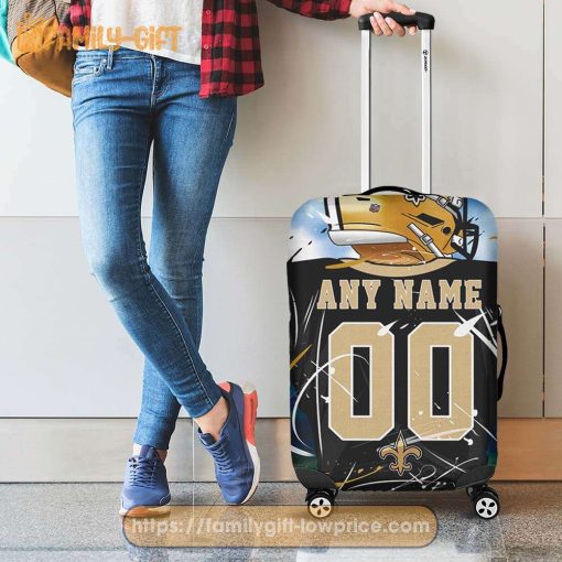 Custom Luggage Cover New Orleans Saints Jersey Personalized Jersey Luggage Cover Protector