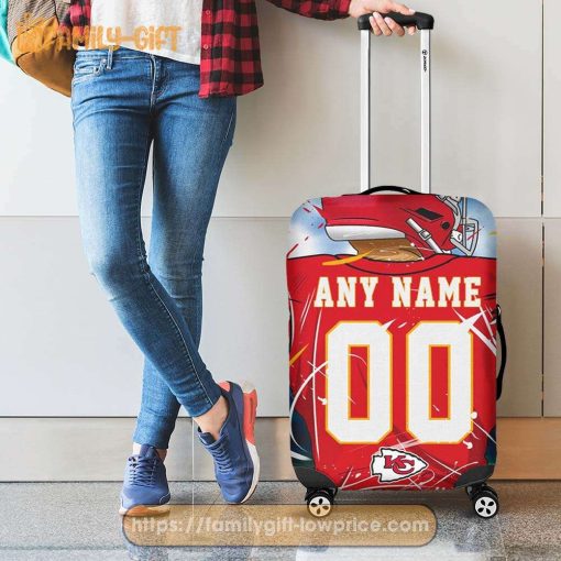 Custom Luggage Cover Kansas City Chiefs Jersey Personalized Jersey Luggage Cover Protector