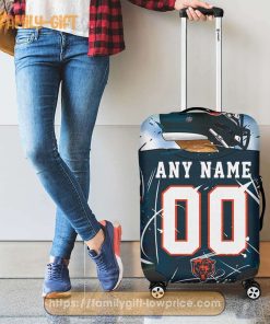 Custom Luggage Cover Chicago Bears Jersey Personalized Jersey Luggage Cover Protector