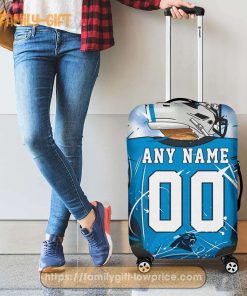 Custom Luggage Cover Carolina Panthers Jersey Personalized Jersey Luggage Cover Protector