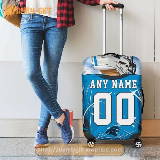 Custom Luggage Cover Carolina Panthers Jersey Personalized Jersey Luggage Cover Protector