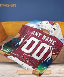 Custom Arizona Cardinals Jersey Blanket - Personalized NFL Fan Gift