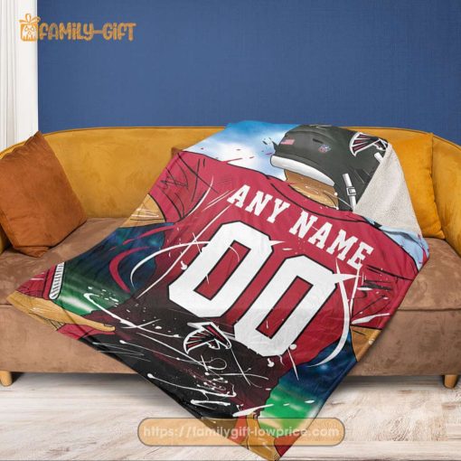 Custom Atlanta Falcons Jersey Blanket – Personalized NFL Fan Gift