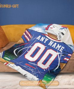 Custom Buffalo Bills Jersey Blanket - Personalized NFL Fan Gift