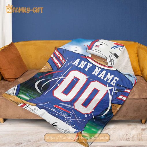 Custom Buffalo Bills Jersey Blanket – Personalized NFL Fan Gift