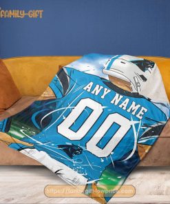 Custom Carolina Panthers Jersey Blanket - Personalized NFL Fan Gift