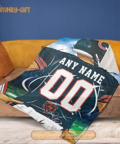 Personalized Jersey Chicago Bears Blanket - NFL Blanket - Cute Blanket Gifts for NFL Fans