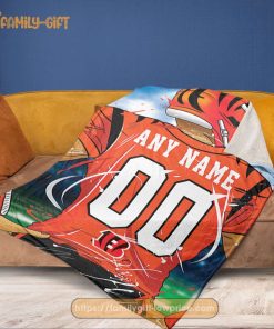 Custom Cincinnati Bengals Jersey Blanket - Personalized NFL Fan Gift