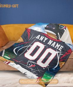 Custom Houston Texans Jersey Blanket - Personalized NFL Fan Gift