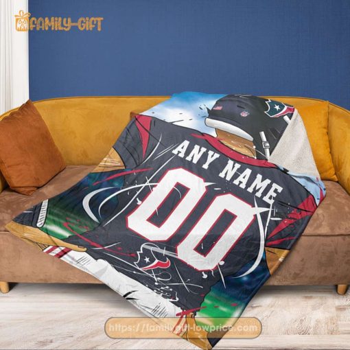 Custom Houston Texans Jersey Blanket – Personalized NFL Fan Gift