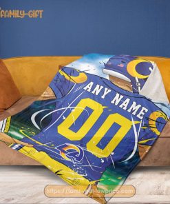 Personalized Jersey Los Angeles Rams Blanket - NFL Blanket - Cute Blanket Gifts for NFL Fans