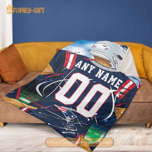Personalized Jersey New England Patriots Blanket – NFL Blanket – Cute Blanket Gifts for NFL Fans