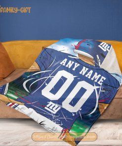 Personalized Jersey New York Giants Blanket - NFL Blanket - Cute Blanket Gifts for NFL Fans