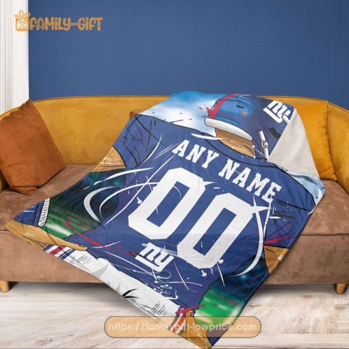 Personalized Jersey New York Giants Blanket – NFL Blanket – Cute Blanket Gifts for NFL Fans