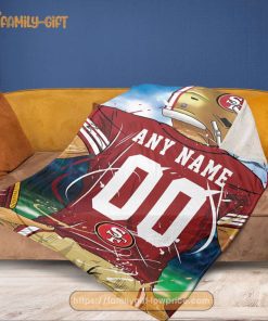 Personalized Jersey San Francisco 49ers Blanket - NFL Blanket - Cute Blanket Gifts for NFL Fans