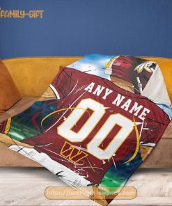 Personalized Jersey Washington Commanders Blanket - NFL Blanket - Cute Blanket Gifts for NFL Fans