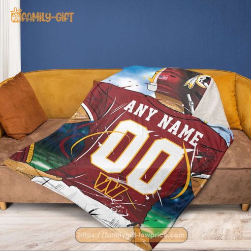 Personalized Jersey Washington Commanders Blanket – NFL Blanket – Cute Blanket Gifts for NFL Fans