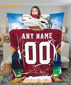 Custom Arizona Cardinals Jersey Blanket - Personalized NFL Fan Gift 1