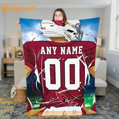 Custom Arizona Cardinals Jersey Blanket – Personalized NFL Fan Gift