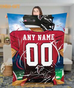 Custom Atlanta Falcons Jersey Blanket - Personalized NFL Fan Gift 1