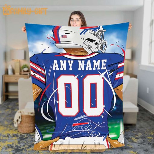 Custom Buffalo Bills Jersey Blanket – Personalized NFL Fan Gift