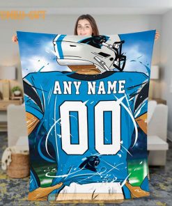 Custom Carolina Panthers Jersey Blanket - Personalized NFL Fan Gift 1