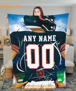 Custom Chicago Bears Jersey Blanket - Personalized NFL Fan Gift 1