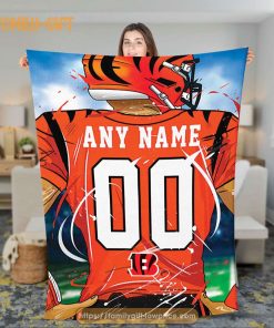 Custom Cincinnati Bengals Jersey Blanket - Personalized NFL Fan Gift 1