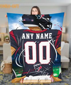 Custom Houston Texans Jersey Blanket - Personalized NFL Fan Gift 1