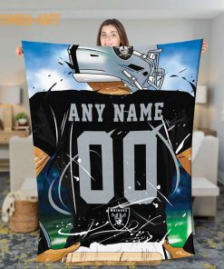 Personalized Jersey Raiders Blankets - NFL Blanket - Cute Blanket Gifts for NFL Fans 1