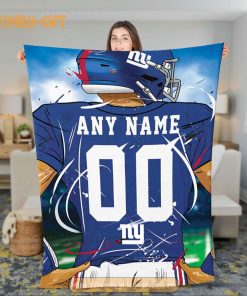 Personalized Jersey New York Giants Blanket - NFL Blanket - Cute Blanket Gifts for NFL Fans