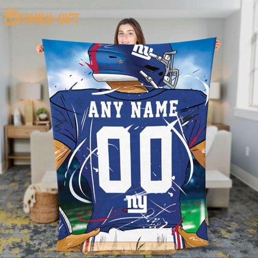 Personalized Jersey New York Giants Blanket – NFL Blanket – Cute Blanket Gifts for NFL Fans