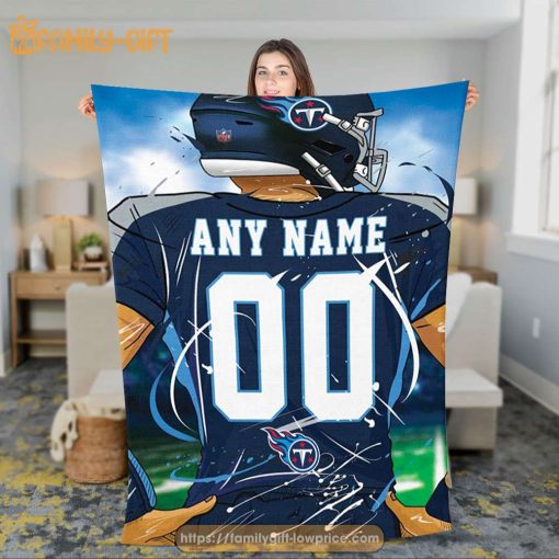 Personalized Jersey Tennessee Titans Blanket – NFL Blanket – Cute Blanket Gifts for NFL Fans