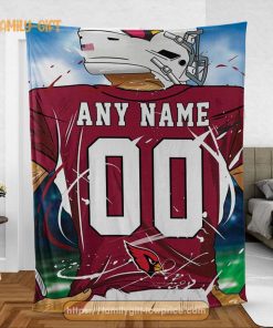 Personalized Jersey Arizona Cardinals Blanket – NFL Blanket – Cute Blanket Gifts for NFL Fans