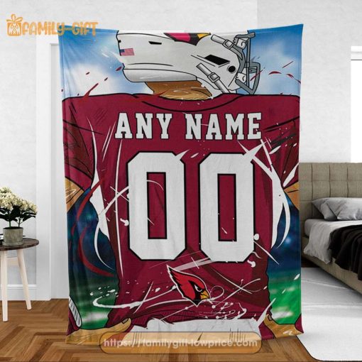 Custom Arizona Cardinals Jersey Blanket – Personalized NFL Fan Gift