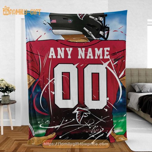 Custom Atlanta Falcons Jersey Blanket – Personalized NFL Fan Gift