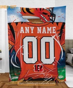 Custom Cincinnati Bengals Jersey Blanket - Personalized NFL Fan Gift 2