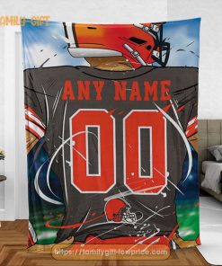 Personalized Jersey Cleveland Browns Blanket – NFL Blanket – Cute Blanket Gifts for NFL Fans