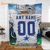 Personalized Jersey Dallas Cowboys Blanket – NFL Blanket – Cute Blanket Gifts for NFL Fans