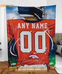 Personalized Jersey Denver Broncos Blanket – NFL Blanket – Cute Blanket Gifts for NFL Fans