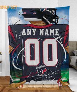 Personalized Jersey Houston Texans Blanket – NFL Blanket – Cute Blanket Gifts for NFL Fans
