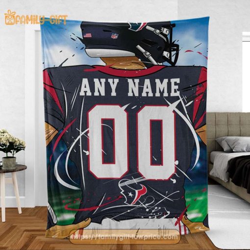 Custom Houston Texans Jersey Blanket – Personalized NFL Fan Gift